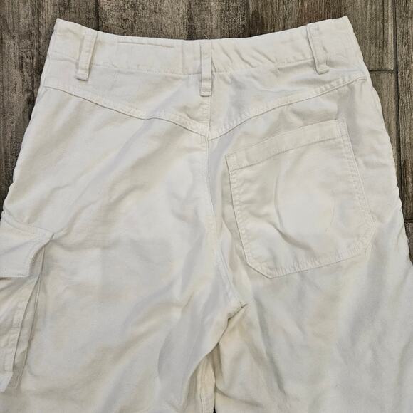 Rag & Bone Cargo Pants Women 27 Optic White Utility Straight Baggy Summer Resort - Picture 9 of 13